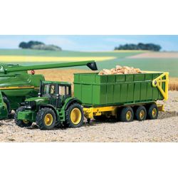 SIKU Traktor John Deere z przyczepą i ładowarką (1843) - 2